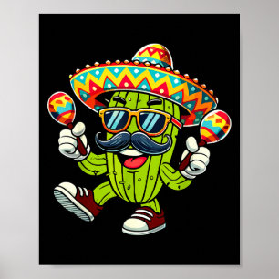 Póster Cactus Sombrero Cinco De Mayo Fiesta Mexicana De C