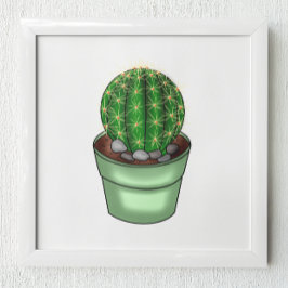 Póster Cactus Succulent dibujado a mano