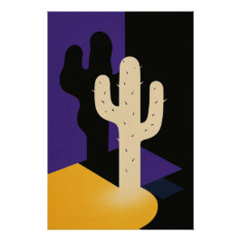 Póster Cactus sur fond géométrique moderne