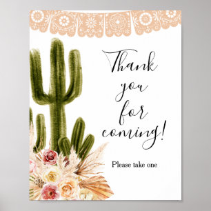 Póster Cactus Taco acerca del amor Gracias por venir Favo