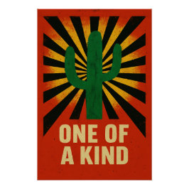 Póster Cactus unique sous un soleil éclatant