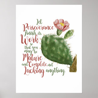 Póster Cactus vintage de J P Redouté ilustrado