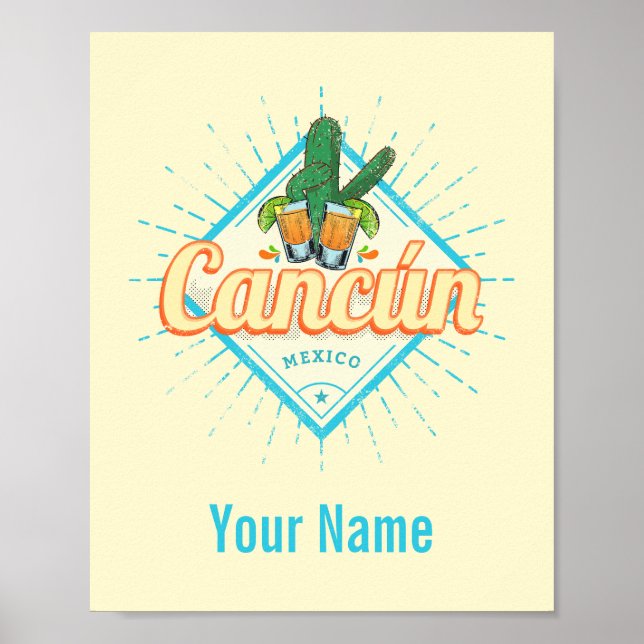 Póster Cactus Vintage Tequila (Frente)