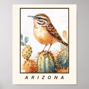 Póster Cactus Wren Ave Fénix de Arizona
