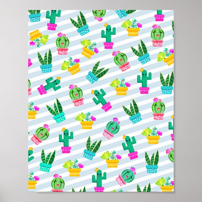 Póster Cactus y Succulent, Personalizado de moda de Kawai (Frente)
