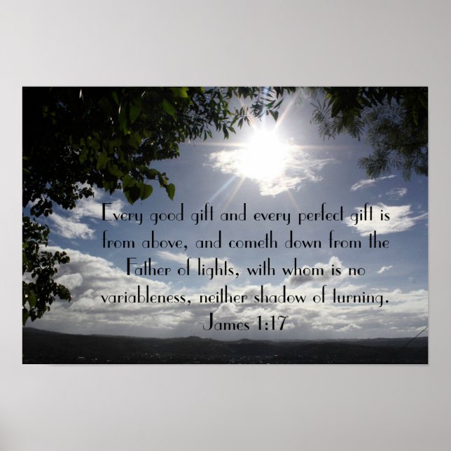 Póster Cada buen regalo biblia verso James 1:17 Poster (Frente)