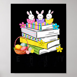 Póster Cada conejito ama leer libro de lectura adorable d