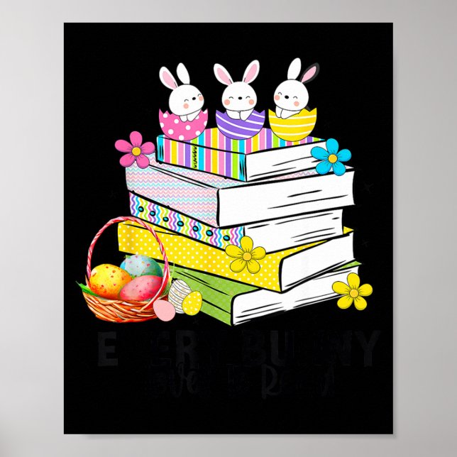 Póster Cada conejito ama leer libro de lectura adorable d (Frente)