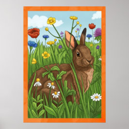 Póster Cada conejo ama las flores