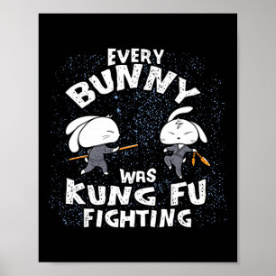 Póster Cada conejo luchaba kung fu con karate ninja del e