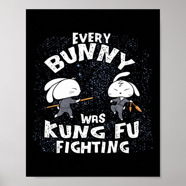 Póster Cada conejo luchaba kung fu con karate ninja del e (Frente)