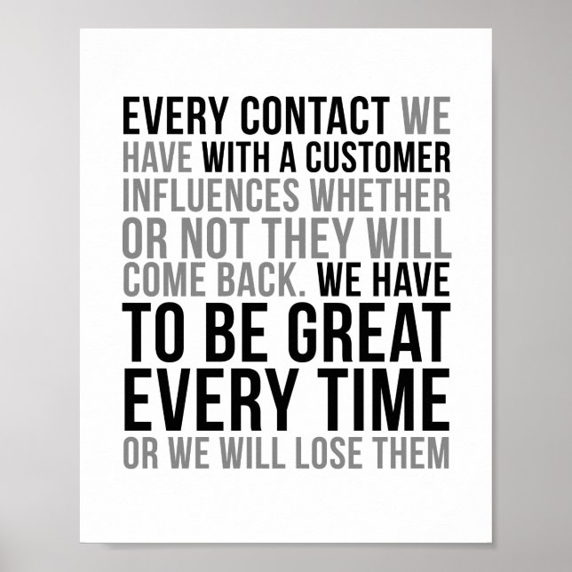 Póster Cada Contacto Que Tenemos Con El Cliente (Frente)