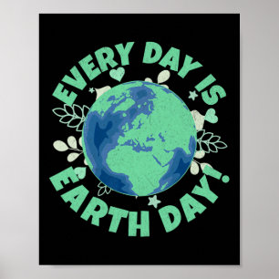 Póster Cada día es el Día de la Tierra el cambio climátic