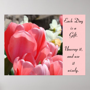 Póster Cada día es un regalo estampados artísticos Tulipa