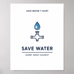 Póster Cada gota ahorra agua