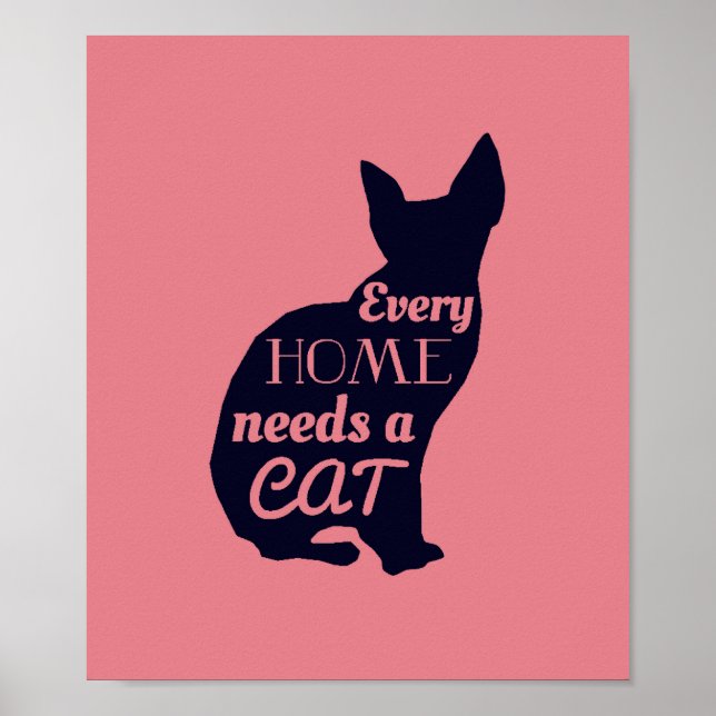 Póster Cada Hogar Necesita Un Gato (Frente)