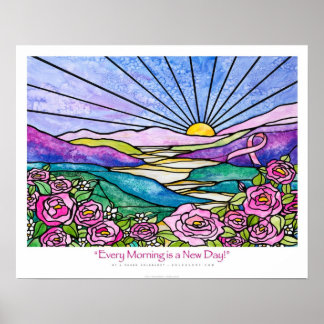 Póster "Cada mañana es un nuevo día" Cinta rosa Ekleberry