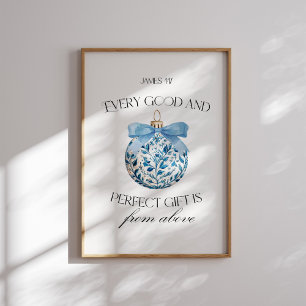 Póster Cada ornamentado azul de regalo bueno y perfecto