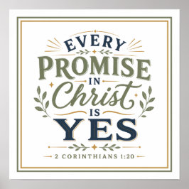 Póster Cada promesa en Cristo es sí cita cristiana
