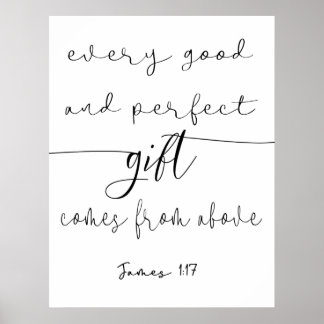Póster Cada regalo bueno y perfecto James 1:17