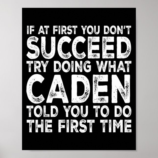 Póster Caden - If At First You Don't Succeed Try Doing Wh (Frente)