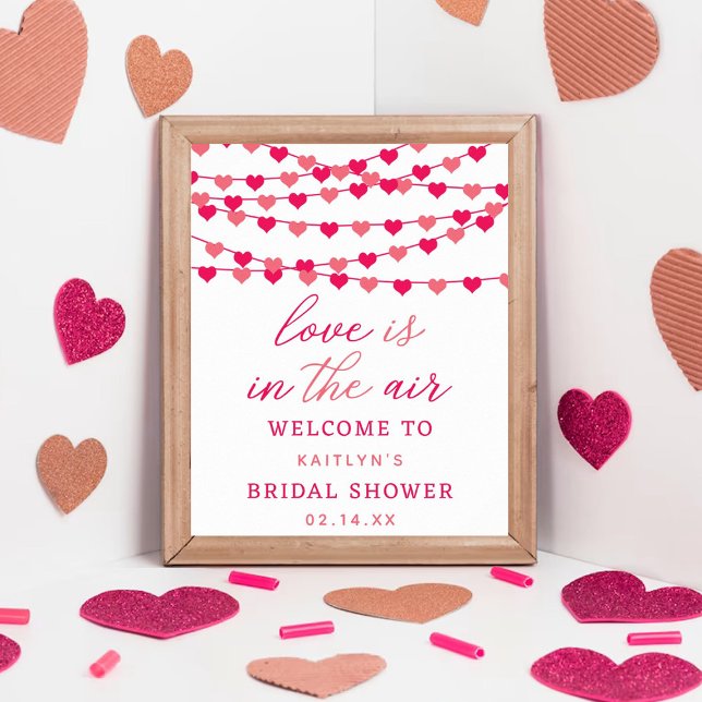 Póster Cadena colgante Amor Corazones Bridal Shower Bienv (Subido por el creador)