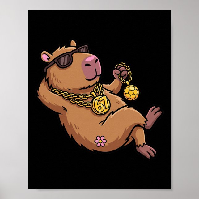 Póster Cadena de gafas de sol que gotean Capybyra 67 dive (Frente)