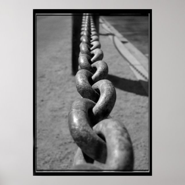 Póster Cadena en poster blanco y negro (Frente)