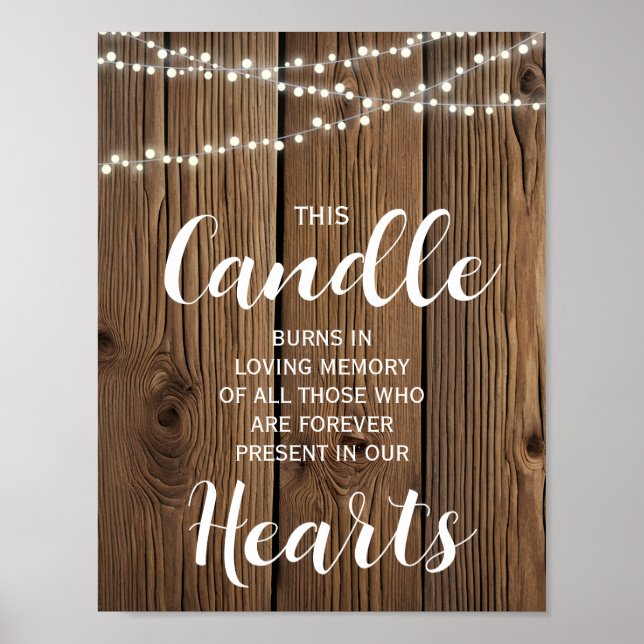 Póster Cadena rústica de luces Vela conmemorativa de recu (Frente)