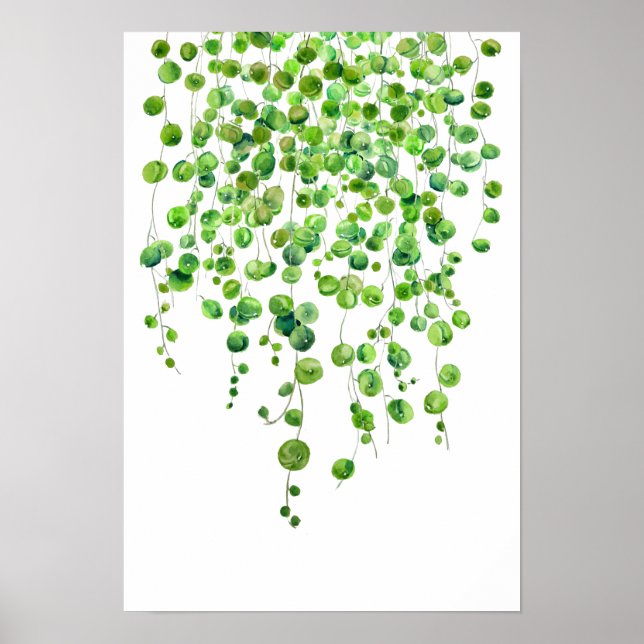 Póster cadena verde de la acuarela perla 2020 (Frente)