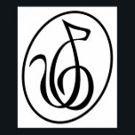 Póster Cadenas Catgut Art Deco Treble Clef Logo Wall Art<br><div class="desc">El arte de la pared con el logotipo Art Deco Treble Clef de las Cadenas Catgut es una gran pieza de conversación y seguro captará la atención de cualquiera que lo vea. Colóquelo en el lugar perfecto de la casa o la oficina y observe cómo su nuevo arte atrapa cada...</div>