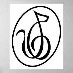 Póster Cadenas Catgut Art Deco Treble Clef Logo Wall Art