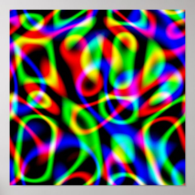 Póster Cadenas de viaje psicodélicas oscuras (Frente)