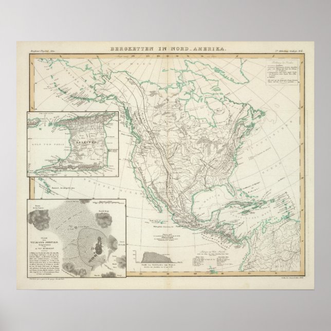 Póster Cadenas montañosas de América del Norte (Frente)