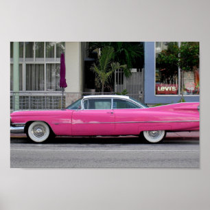 Póster Cadillac vinícola rosa, Florida