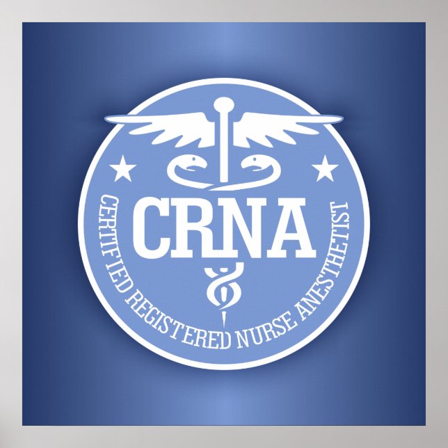 Póster Caduceus CRNA ideas de regalo (Frente)