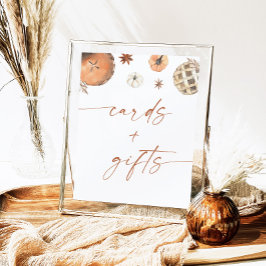 Póster Cae Baby Shower Cards and Gifts Rótulo, Calabaza