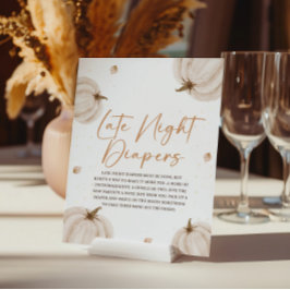 Póster Cae Baby Shower Tarde noche Rótulo de pañales