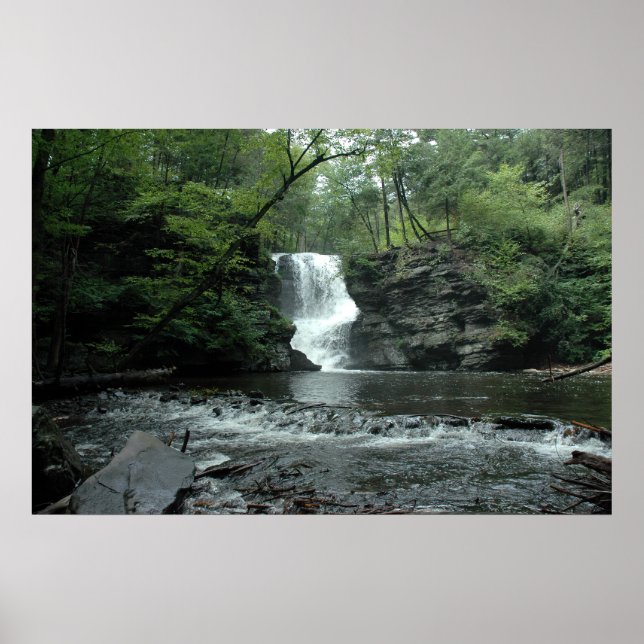 Póster Cae Bushkill en los Poconos. print 008 (Frente)
