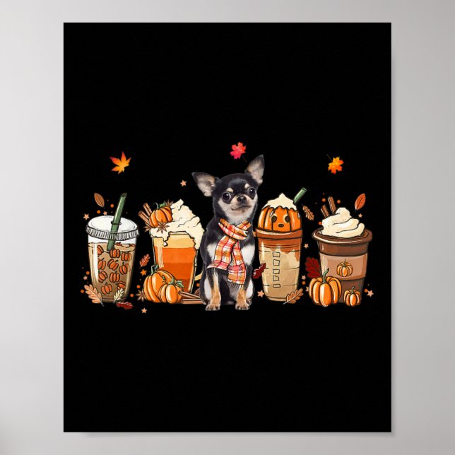 Póster Cae Café Calabaza Spice Latte Iced Otoño Chihua (Frente)