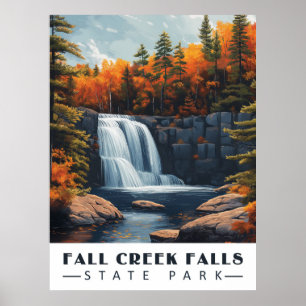 Póster Cae el Creek de otoño: la serenidad en los bosques