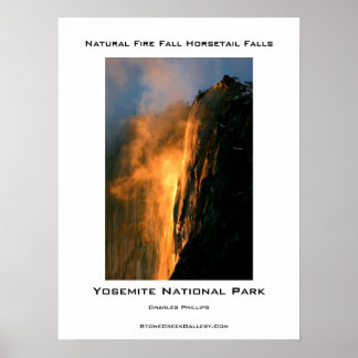 Póster Cae el fuego natural de Yosemite