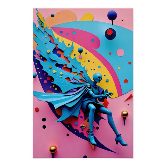 Póster Cae el nuevo ángel de ola - Ken Gage Art (Anverso)