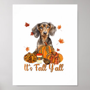 Póster Cae en la caída del perro de Dachshund