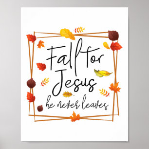Póster Cae Por Jesús Nunca Deja Las Oraciones Cristianas