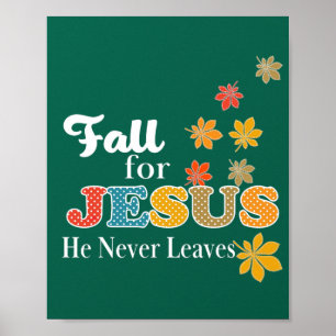 Póster Cae por Jesús nunca deja Punto de Polka Cristiano