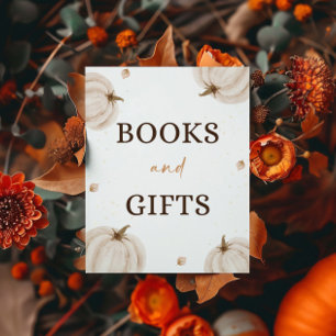 Póster Cae Rótulo De Libros Y Regalos De Baby Shower