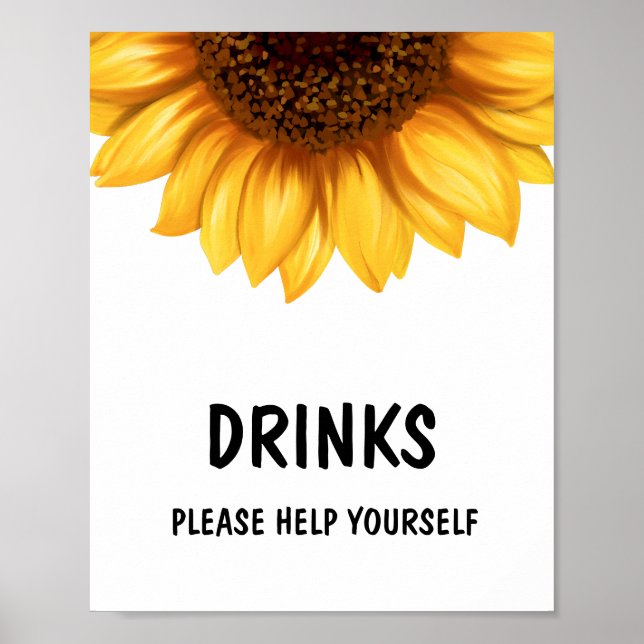 Póster Cae Sunflower Baby Shower bebe Rótulo Poster (Frente)