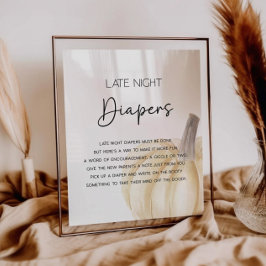 Póster Cae Tarde Noche Diapers Shower Game Poster