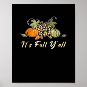 Póster Cae y todos felices otoño leopardo Pu
